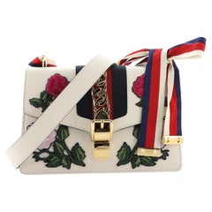 Gucci Sylvie Shoulder Bag Embroidered Leather Small