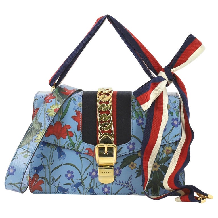 Gucci Sylvie Shoulder Bag Flora Leather Small at 1stDibs