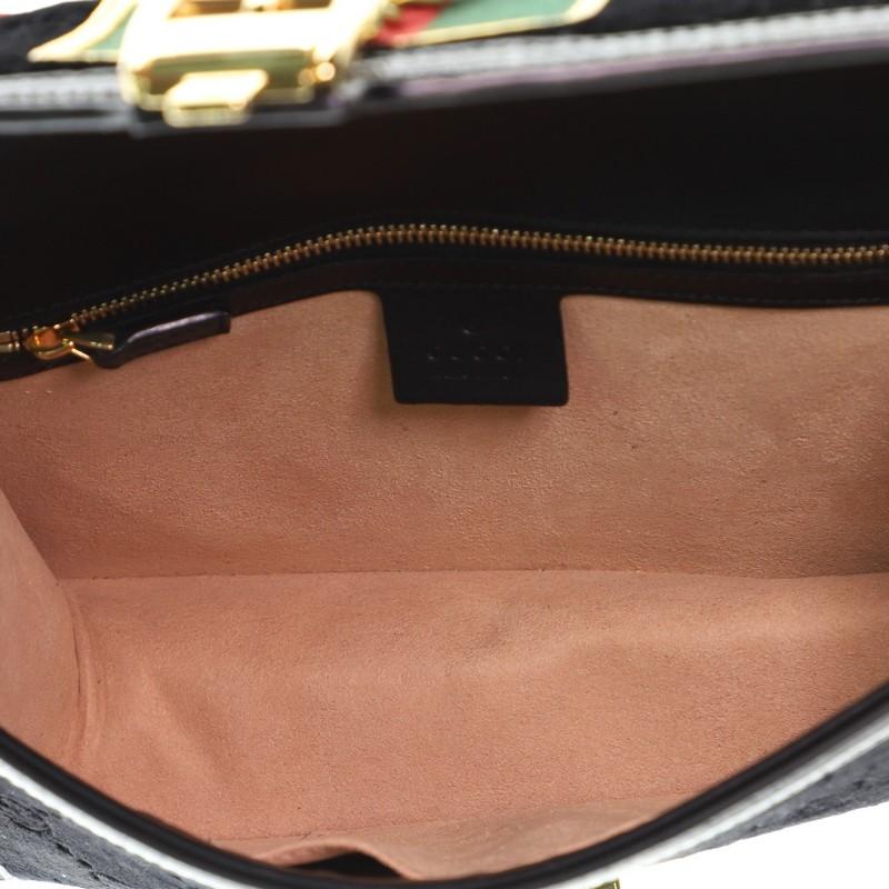 Gucci Sylvie Shoulder Bag GG Velvet Small In Good Condition In NY, NY