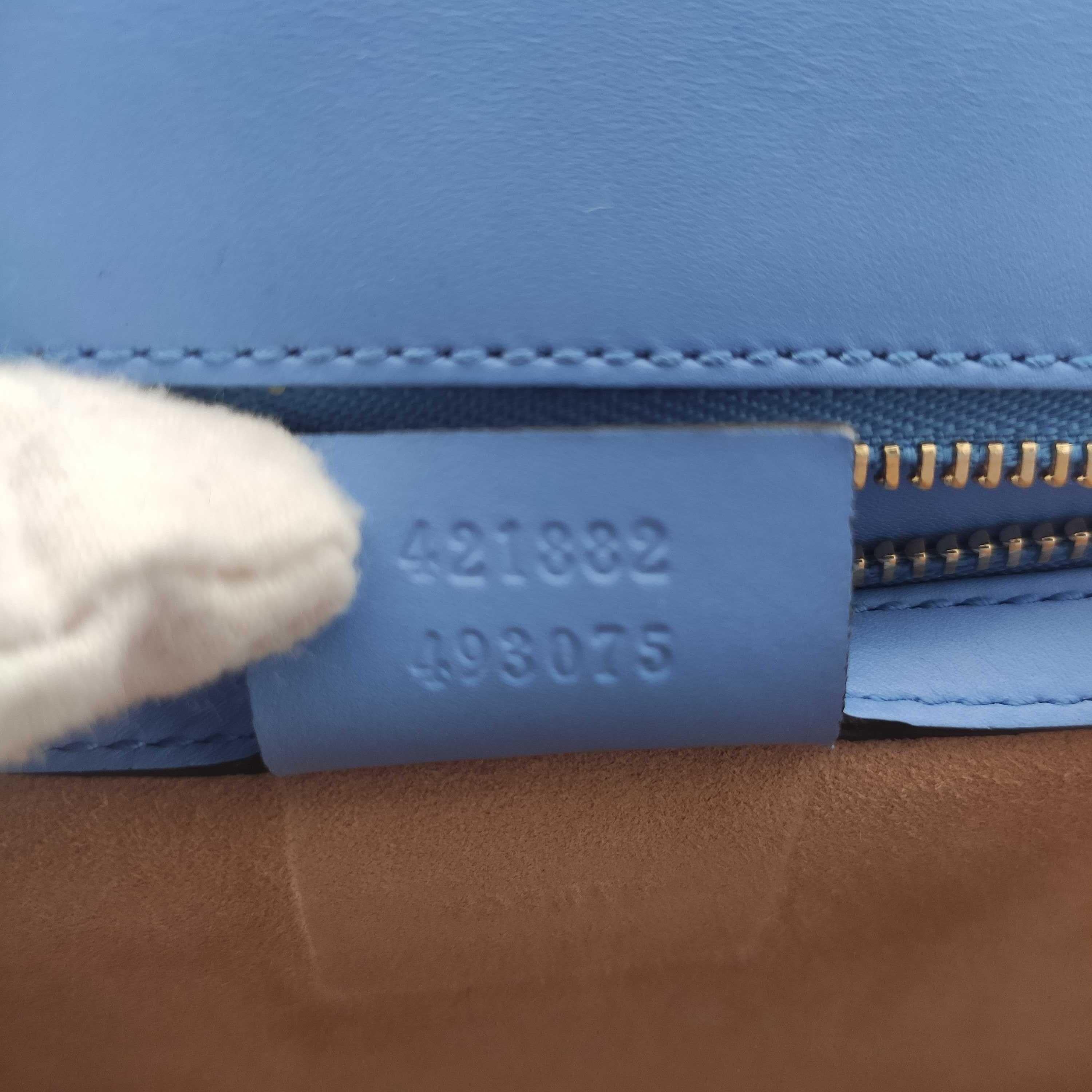 GUCCI Sylvie Shoulder bag in Blue Leather 1