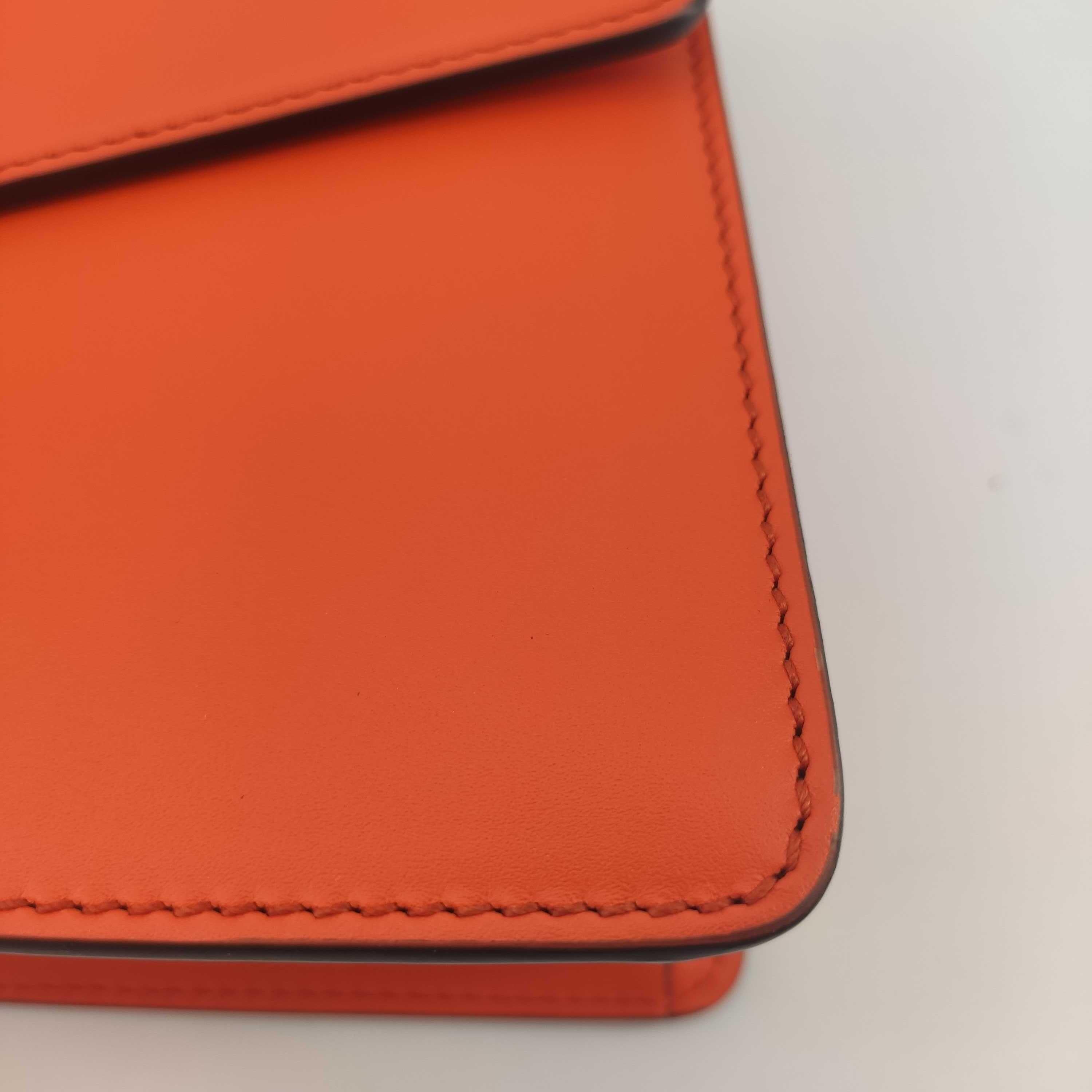 GUCCI Sylvie Shoulder bag in Orange Leather 6