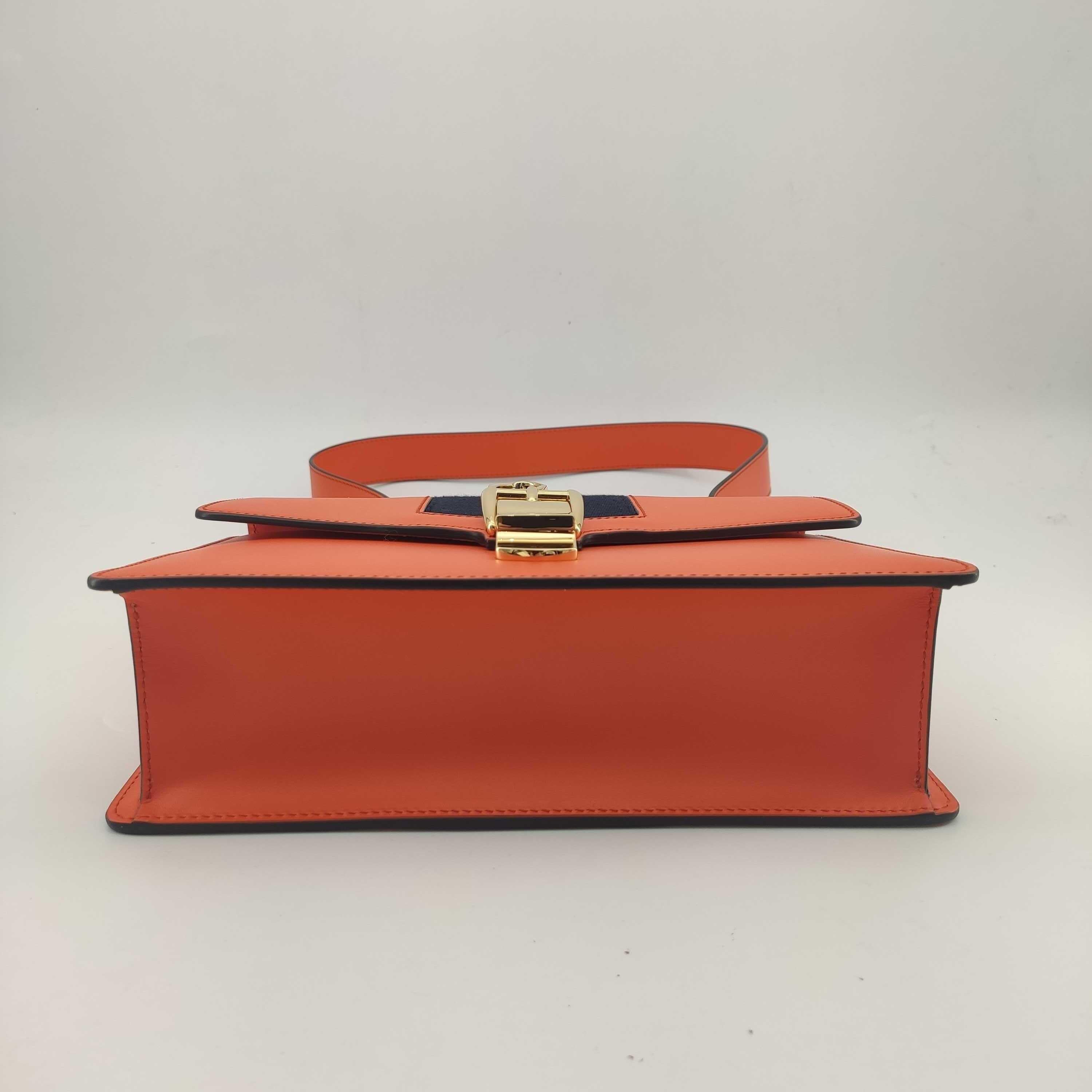 Red GUCCI Sylvie Shoulder bag in Orange Leather