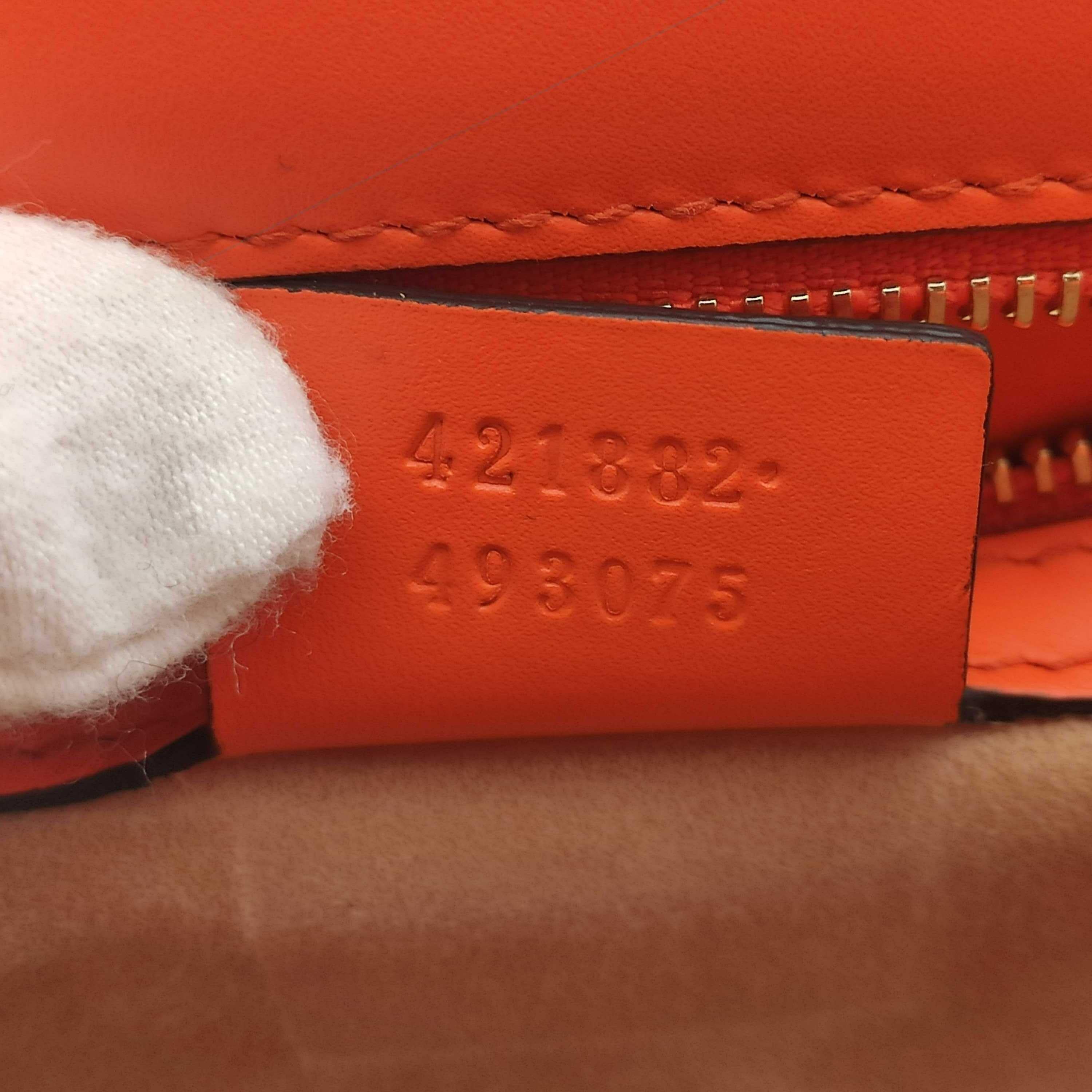 GUCCI Sylvie Shoulder bag in Orange Leather 1