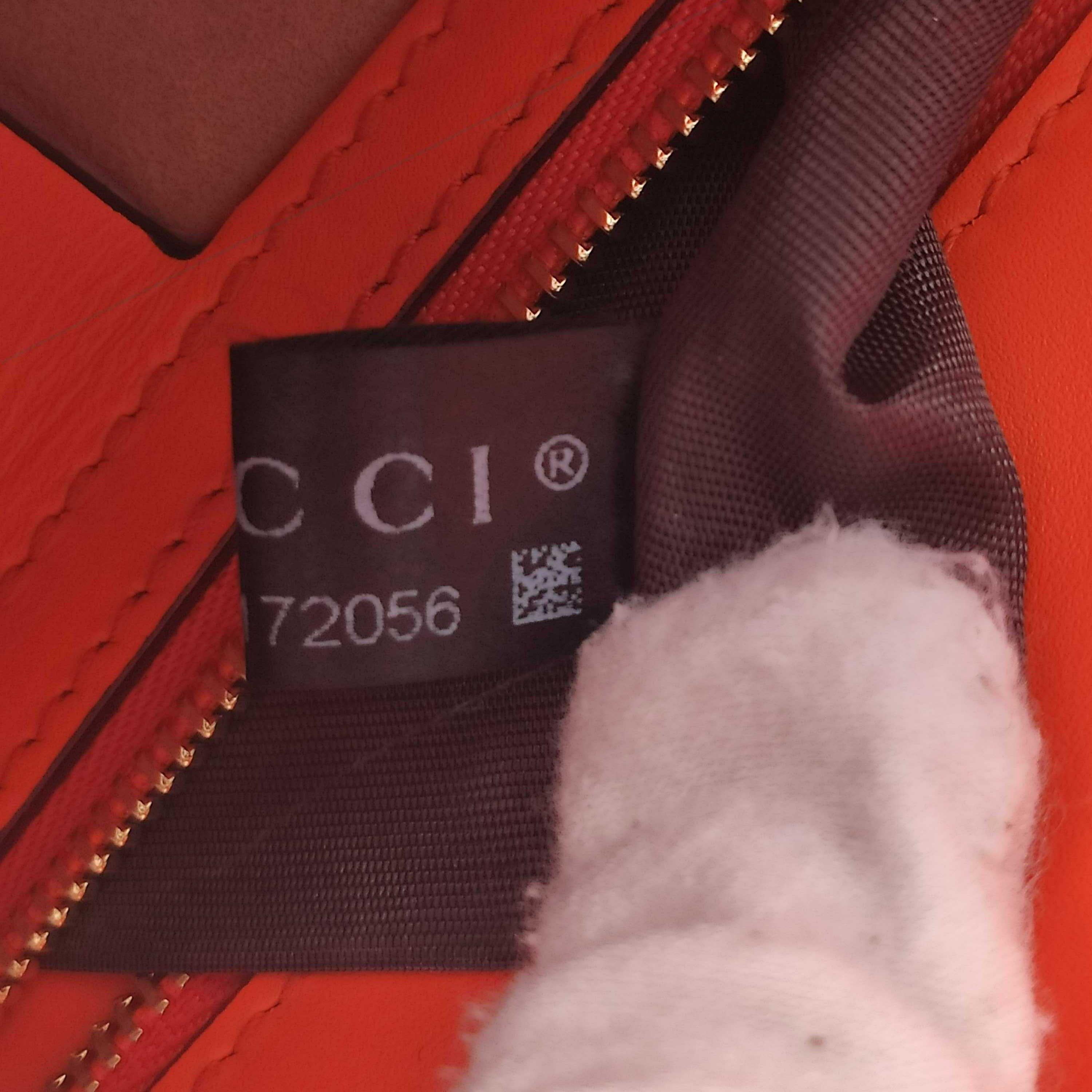 GUCCI Sylvie Shoulder bag in Orange Leather 3