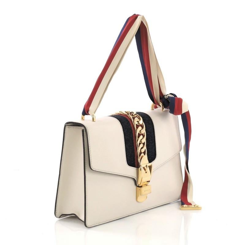 Beige Gucci Sylvie Shoulder Bag Leather Small
