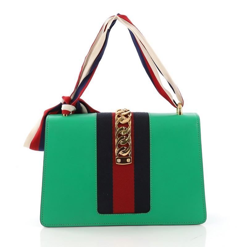 Gucci Sylvie Shoulder Bag Leather Small, In Good Condition In NY, NY