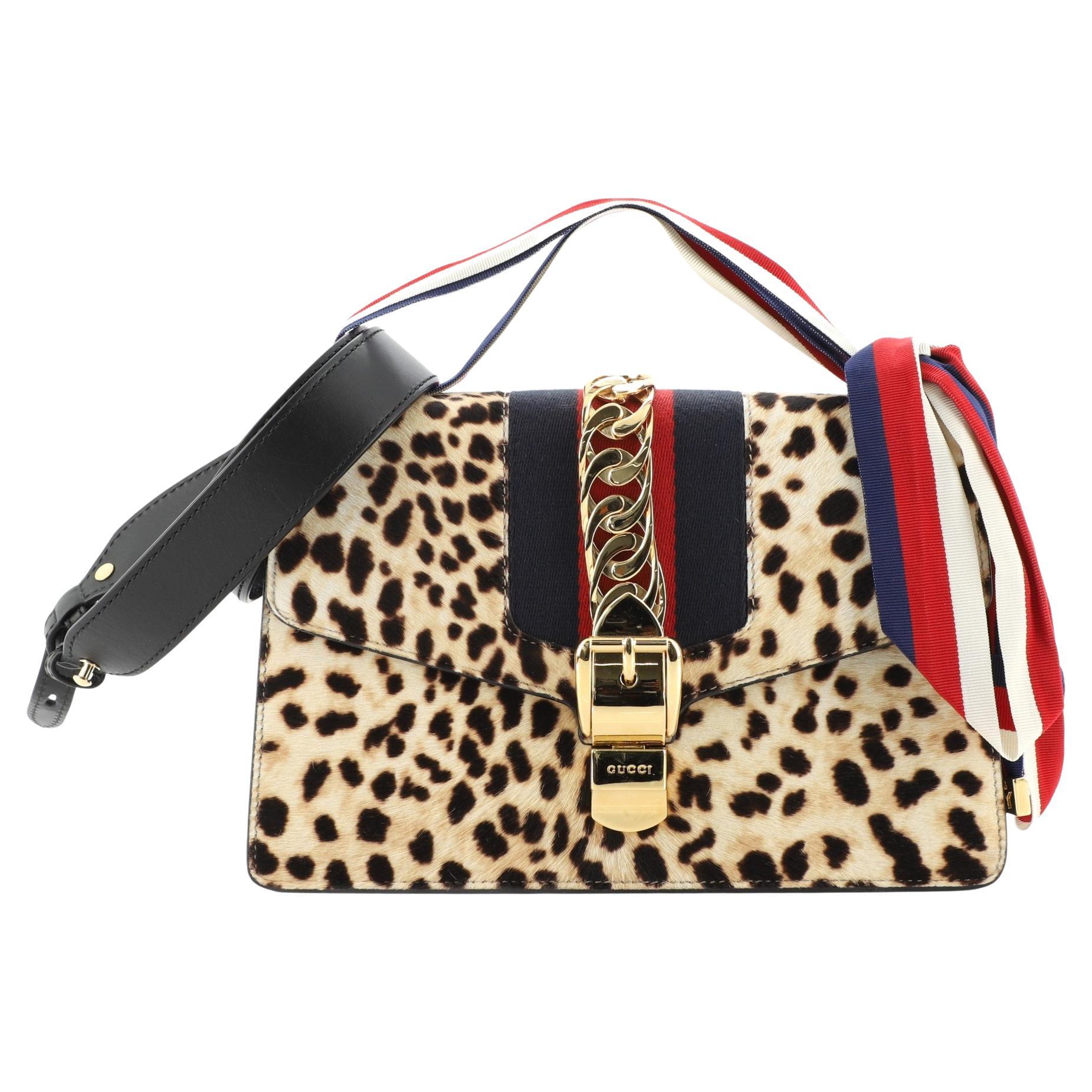 Ophida Raffia Semi Shoulder Bag with Gold Chain - Gucci