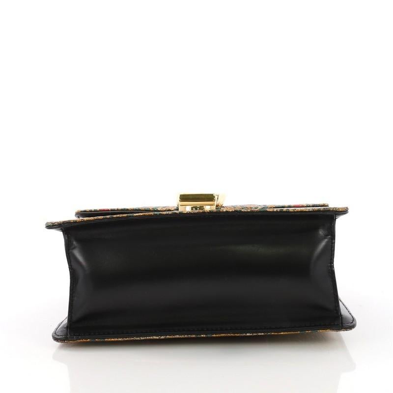 Black Gucci Sylvie Top Handle Bag Brocade Mini