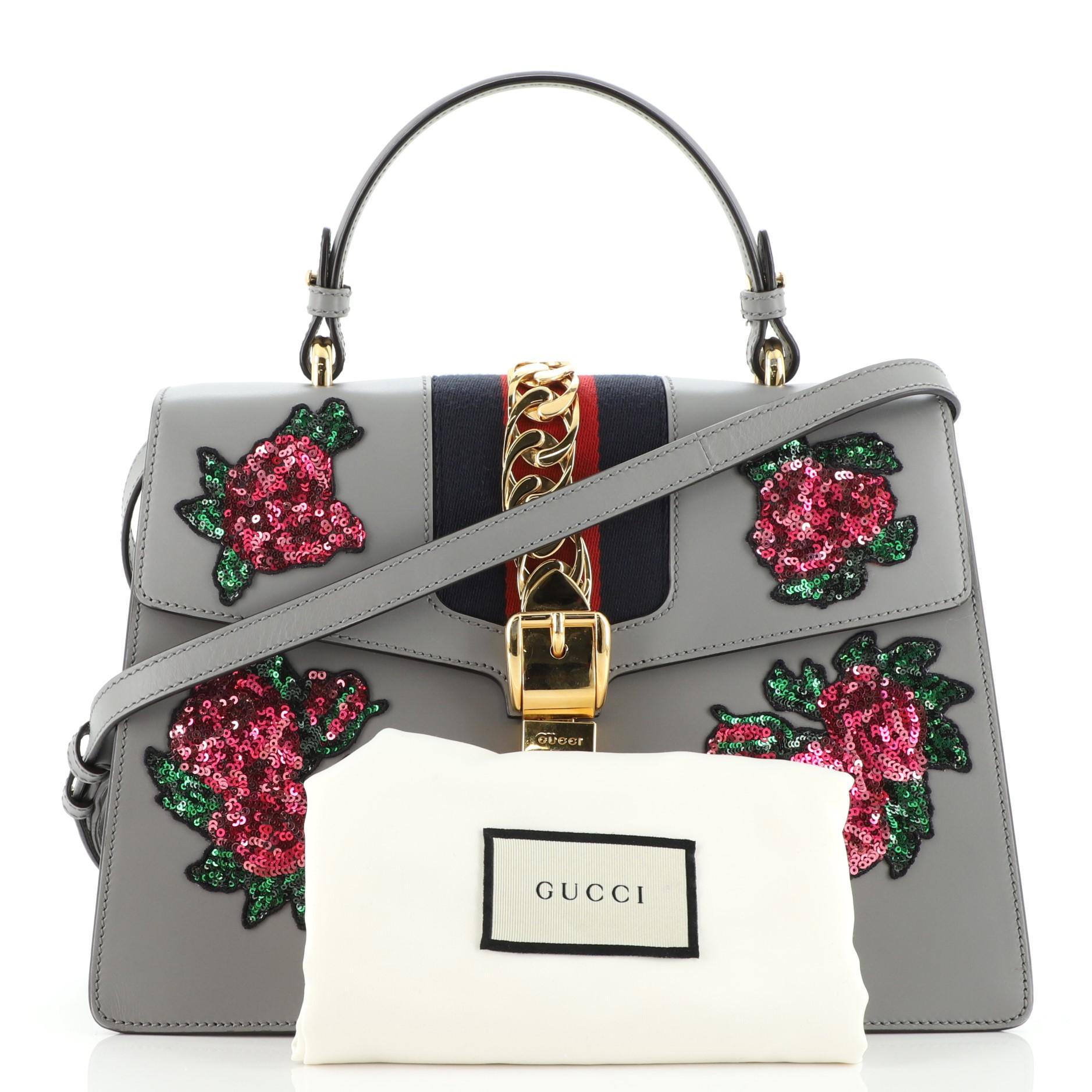 Gucci white embroidered bag price 2025