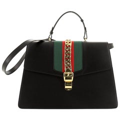 Gucci Sylvie Top Handle Bag Leather Large