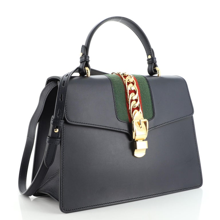 Gucci Sylvie Top Handle Bag Leather Medium at 1stDibs