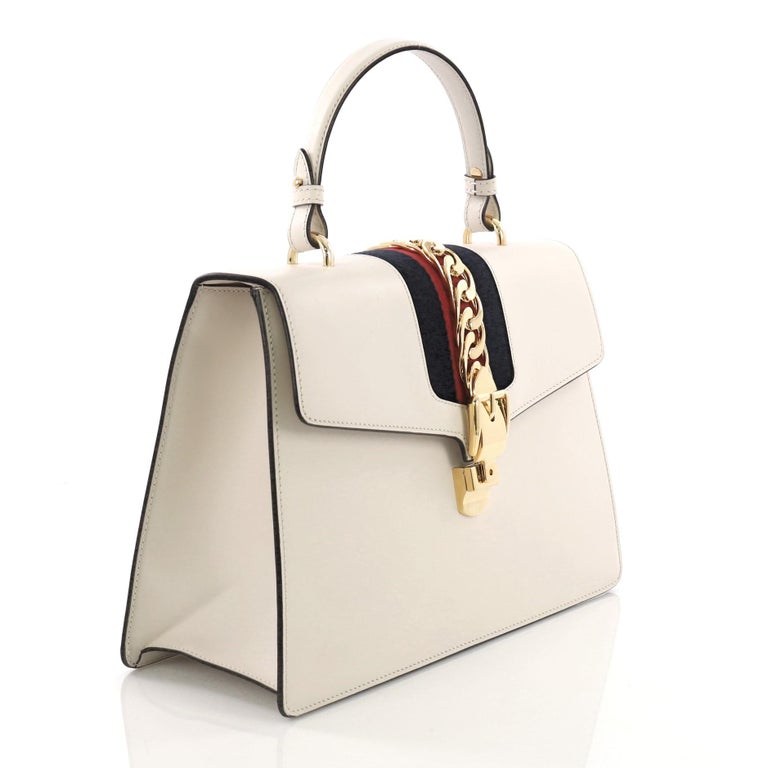 Gucci Sylvie Top Handle Bag Leather Medium at 1stDibs