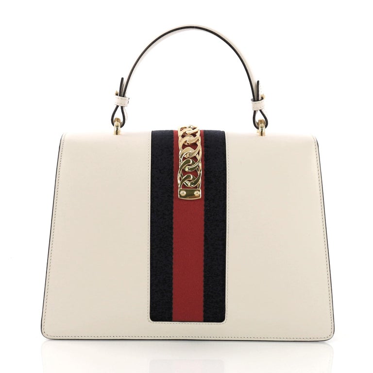 Gucci Sylvie Top Handle Bag Leather Medium at 1stDibs
