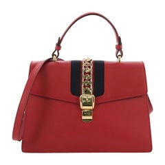Gucci Sylvie Top Handle Bag Leather Medium