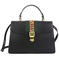 Gucci Sylvie Top Handle Bag Leather Medium