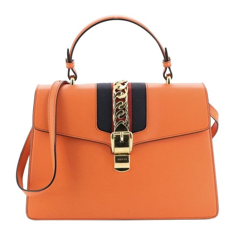 Gucci Sylvie Top Handle Bag Leather Medium at 1stDibs