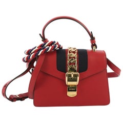 Gucci Sylvie Top Handle Bag Leather Mini