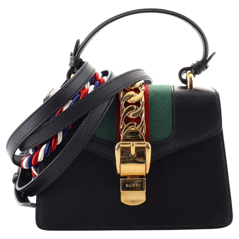 Gucci Sylvie Top Handle Bag Leather Mini at 1stDibs