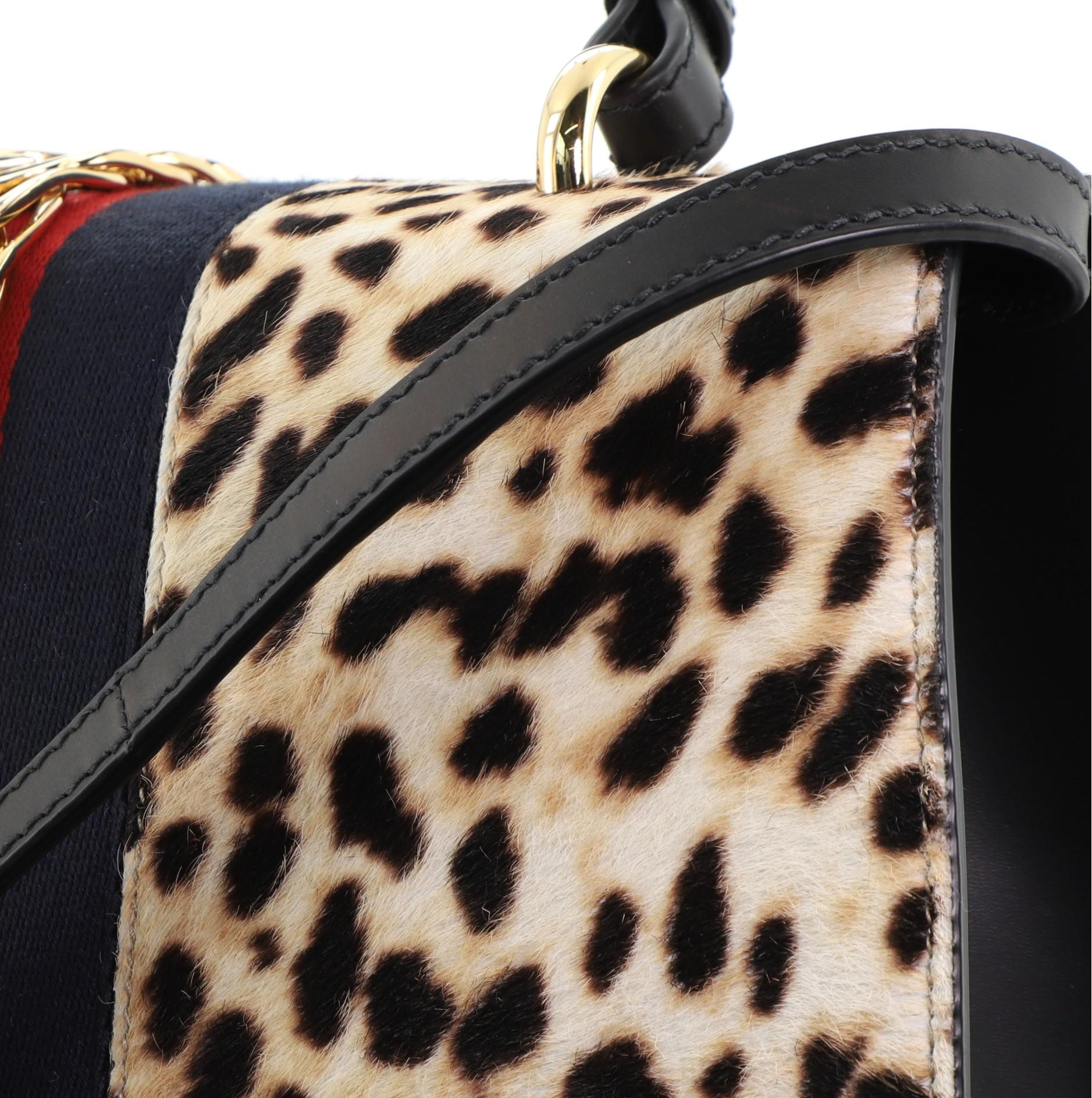 Gucci Sylvie Top Handle Bag Printed Calf Hair Medium 3