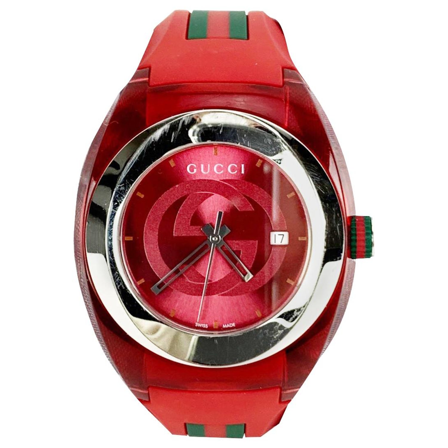 Gucci Sync Red Stainless Steel 137.1 Xxl Watch with Rubber Band For Sale at  1stDibs | gucci 137.1 band, gucci watch 137.1 band, gucci 137.1 watch