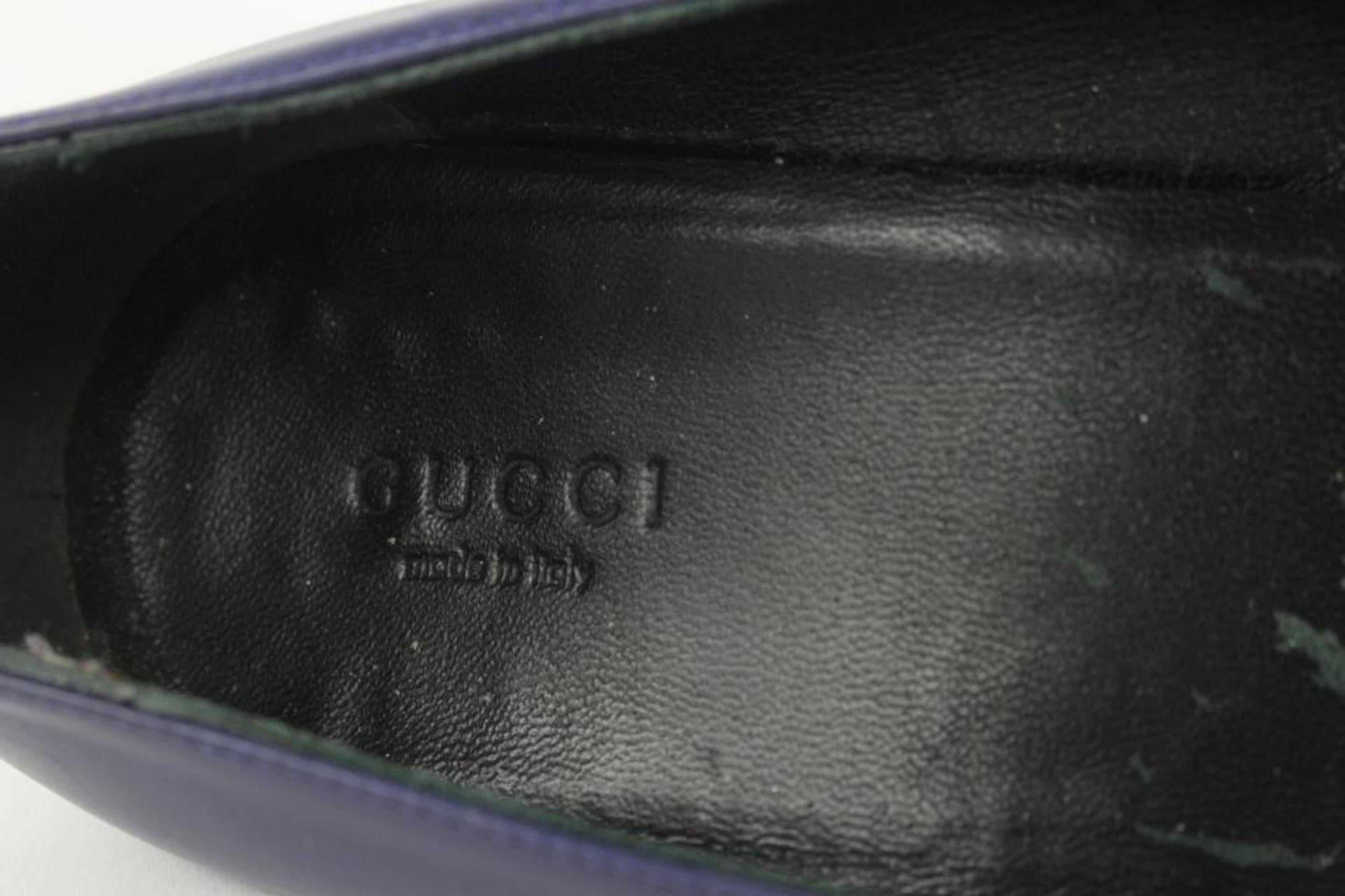 Women's Gucci Sz 38 Purple Interlocking GG Wedges 127g31 For Sale