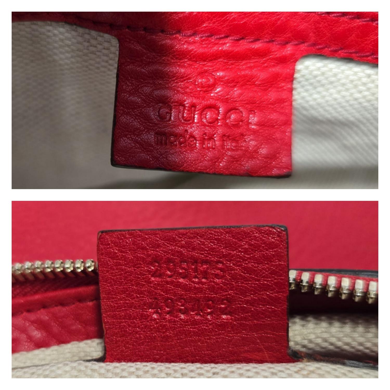Gucci - Croix à pompon Soho en cuir de veau velouté Tabasco en vente 3