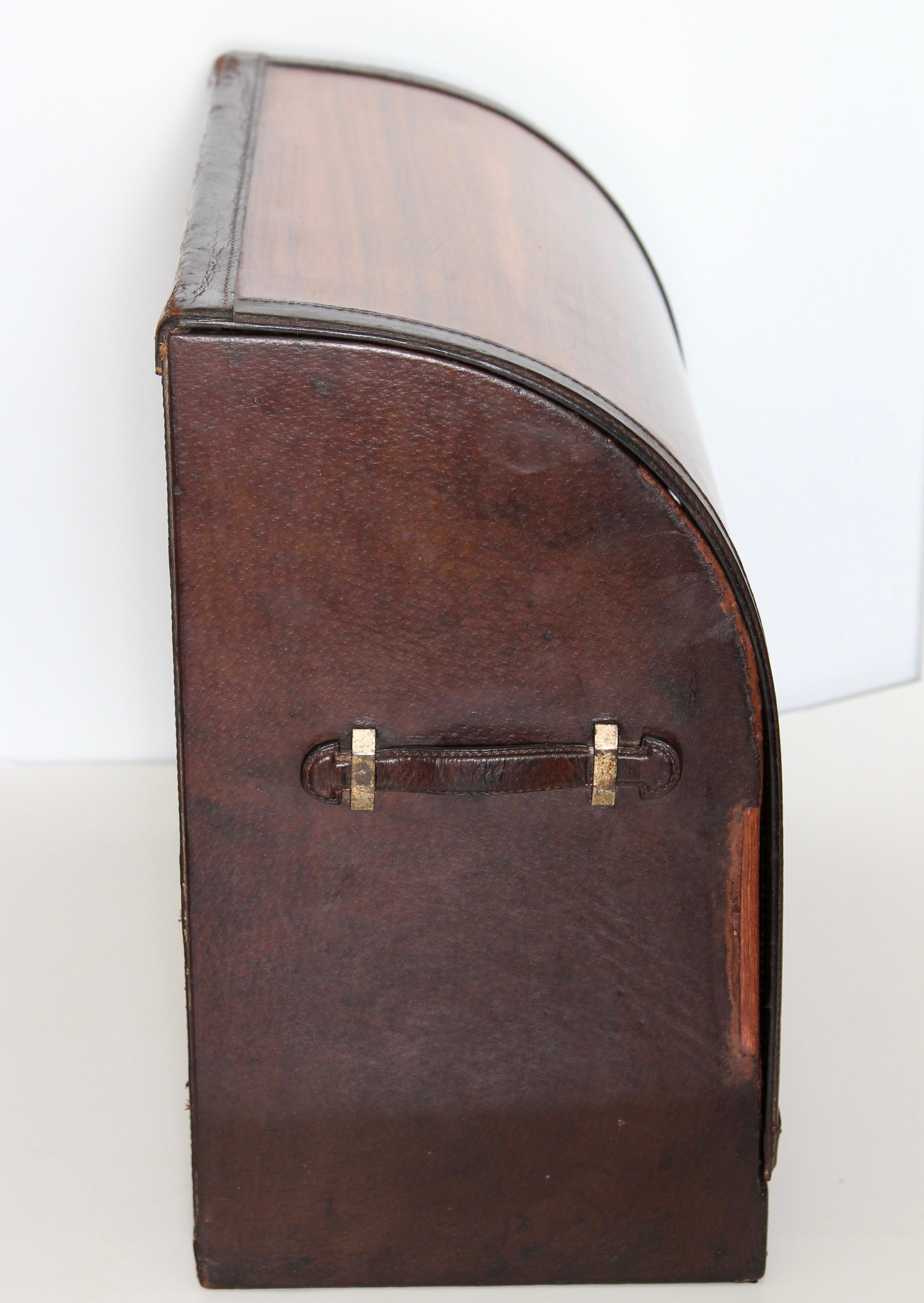 Gucci Tabletop Bar Rosewood Leather Trim Mid Century Barware 60s Rare Home Decor en venta 5