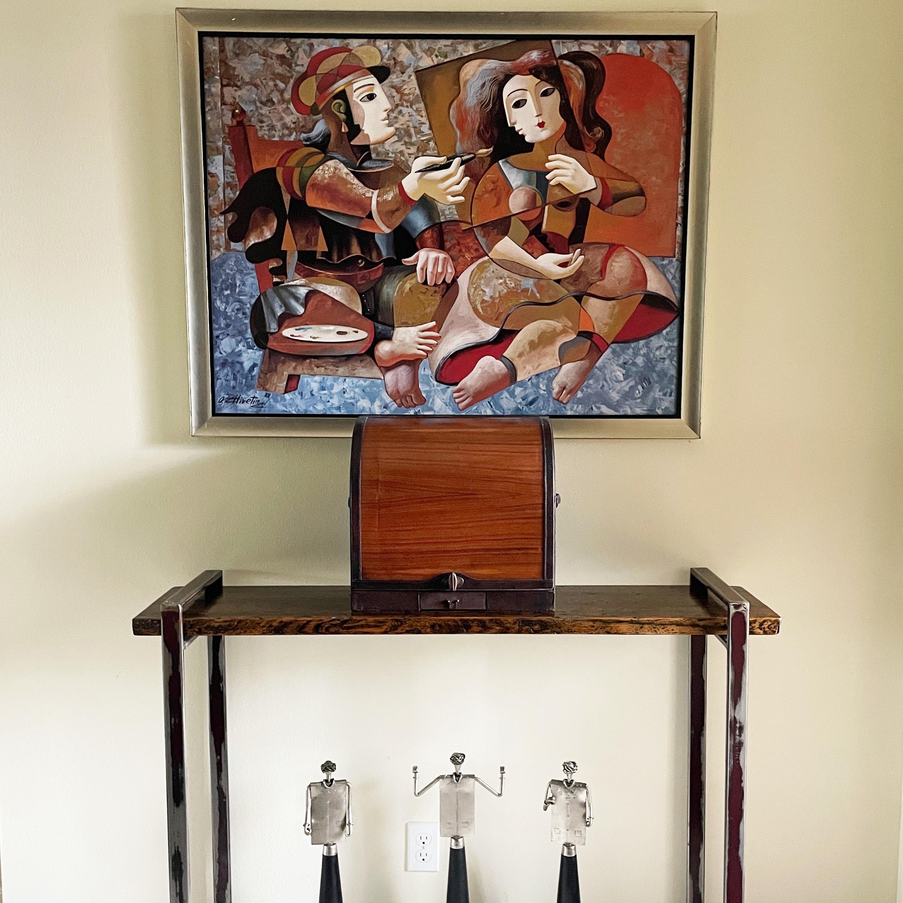 Gucci Tabletop Bar Rosewood Leather Trim Mid Century Barware 60s Rare Home Decor Marrón en venta