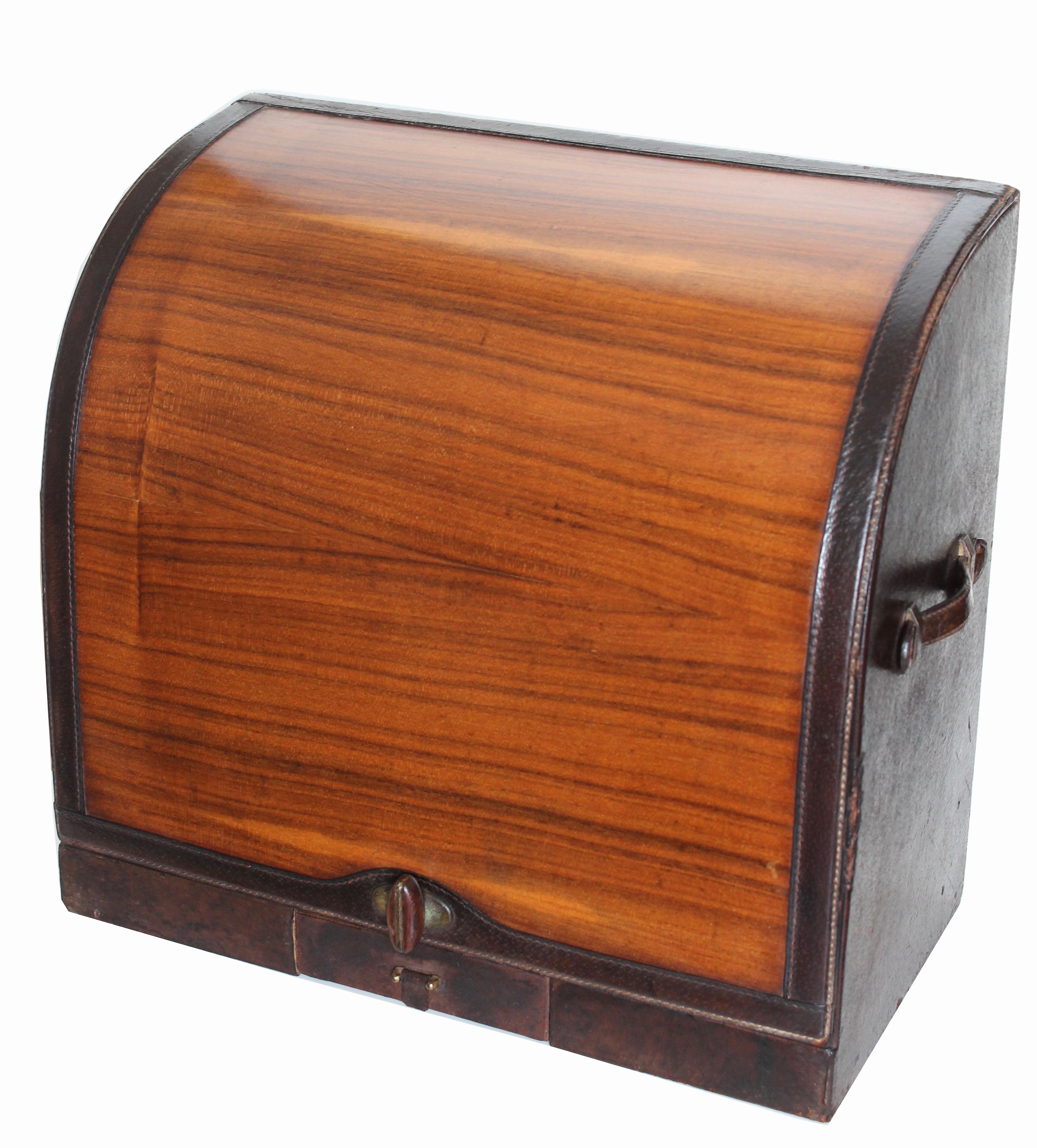 Gucci Tabletop Bar Rosewood Leather Trim Mid Century Barware 60s Rare Home Decor en venta 3