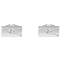 Gemelos de plata de ley Gucci Tag diagonal GG Cross YBE774043001