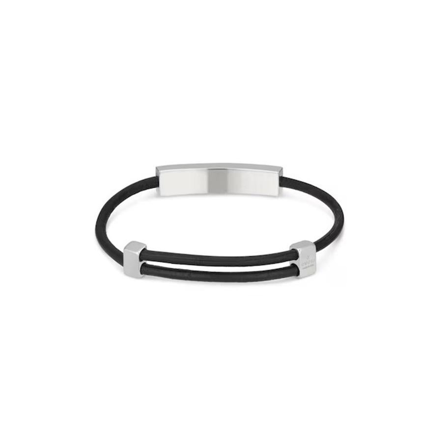 Gucci Tag Bracciale in argento con G intrecciata YBA774464001 In condizioni Nuovo in vendita a Wilmington, DE