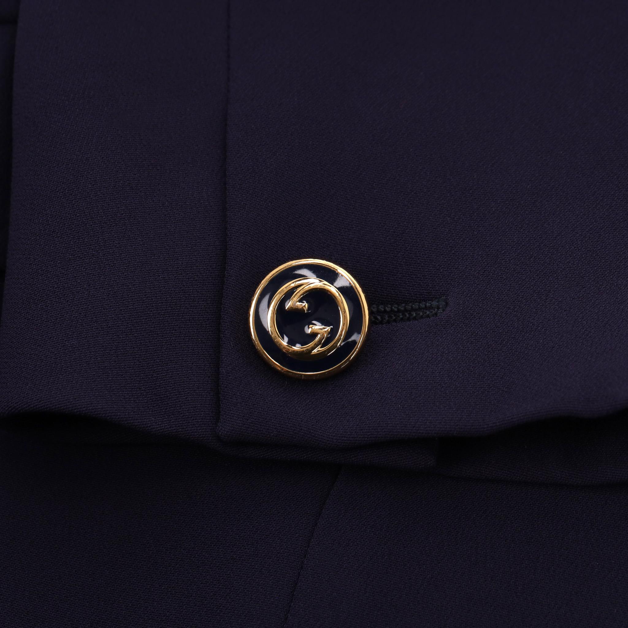 Gucci Tailored Jacket With 'GG' Button Cuffs Pour femmes en vente