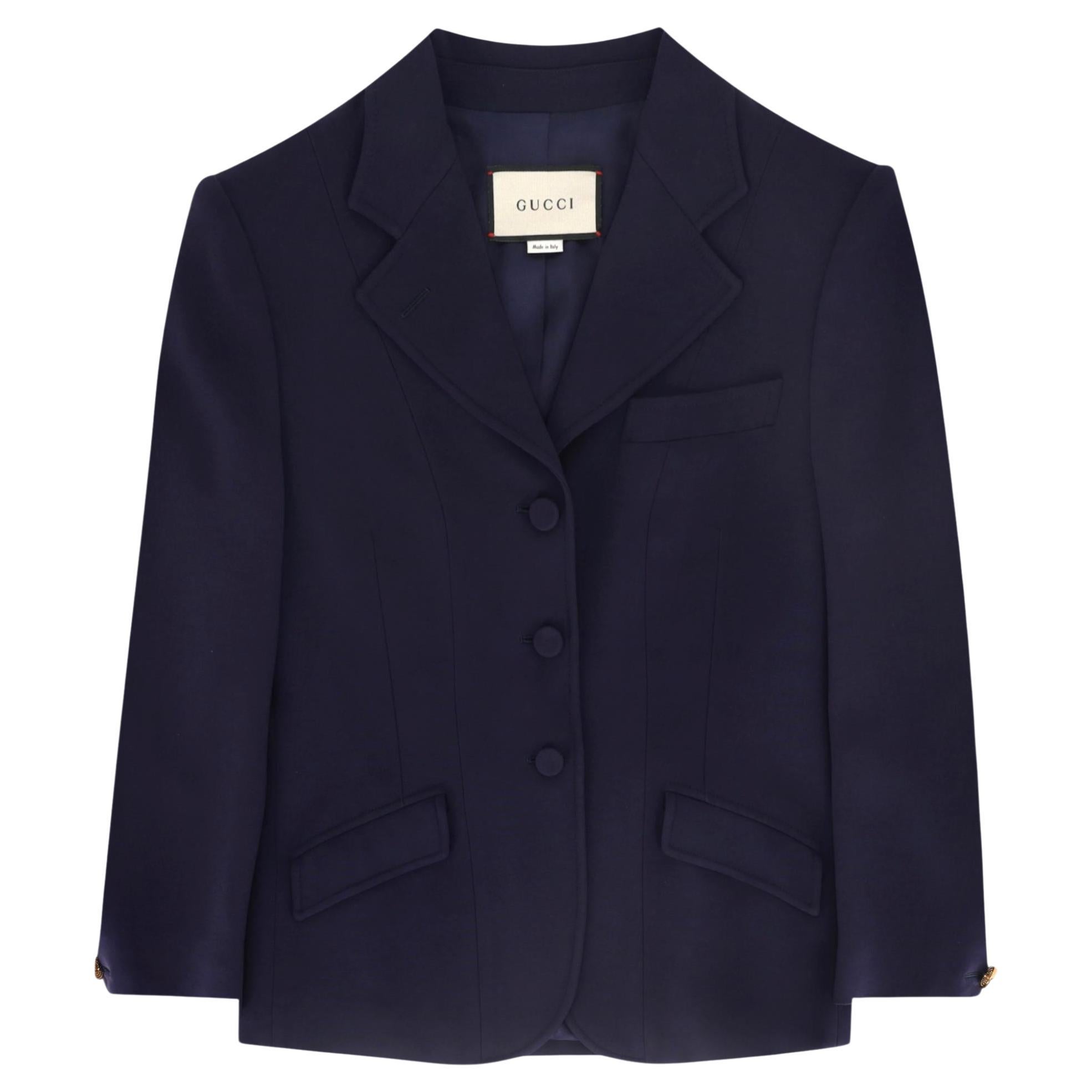 Gucci Tailored Jacket With 'GG' Button Cuffs