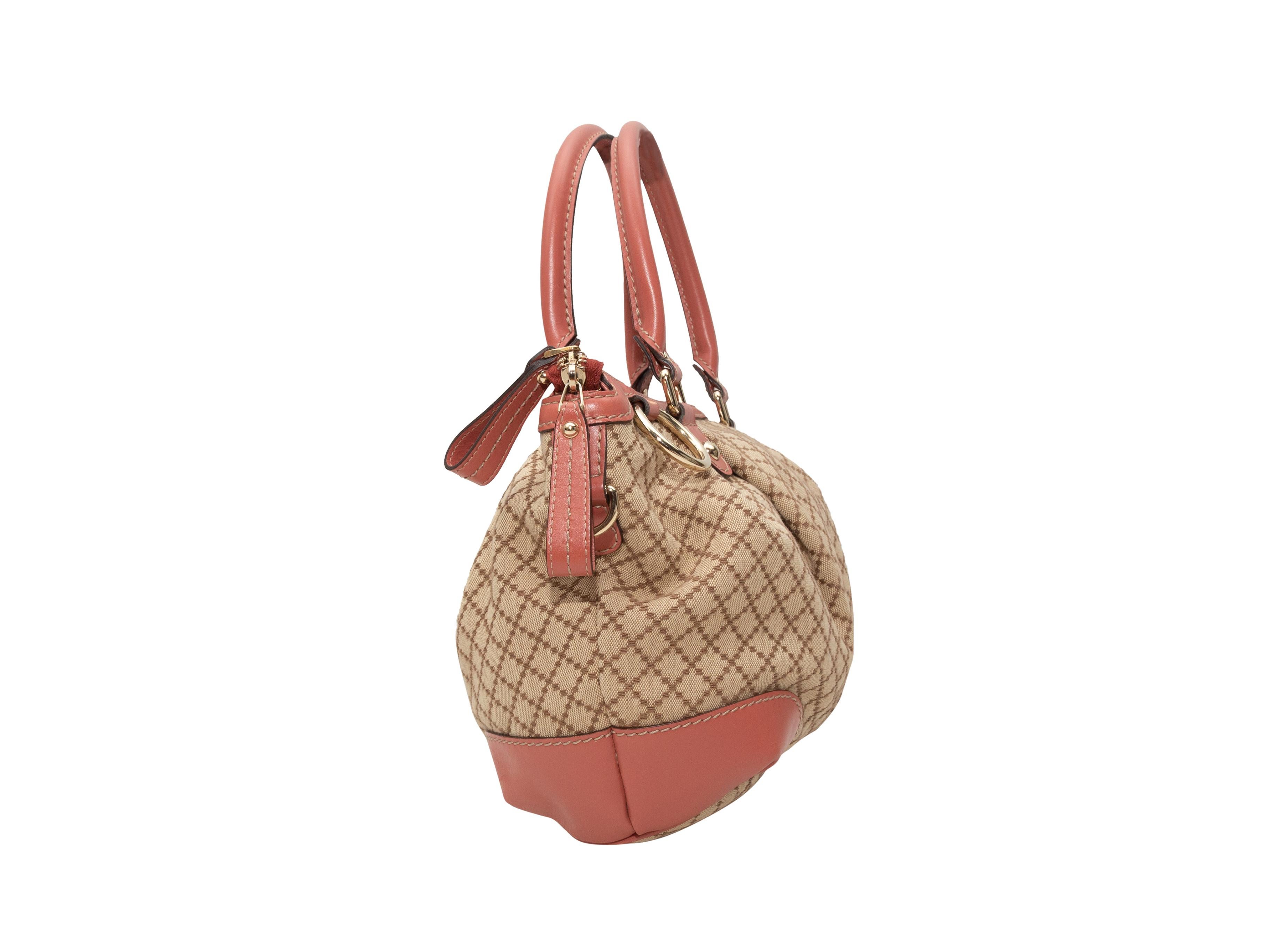 Women's Gucci Tan & Coral Diamante Sukey Bag
