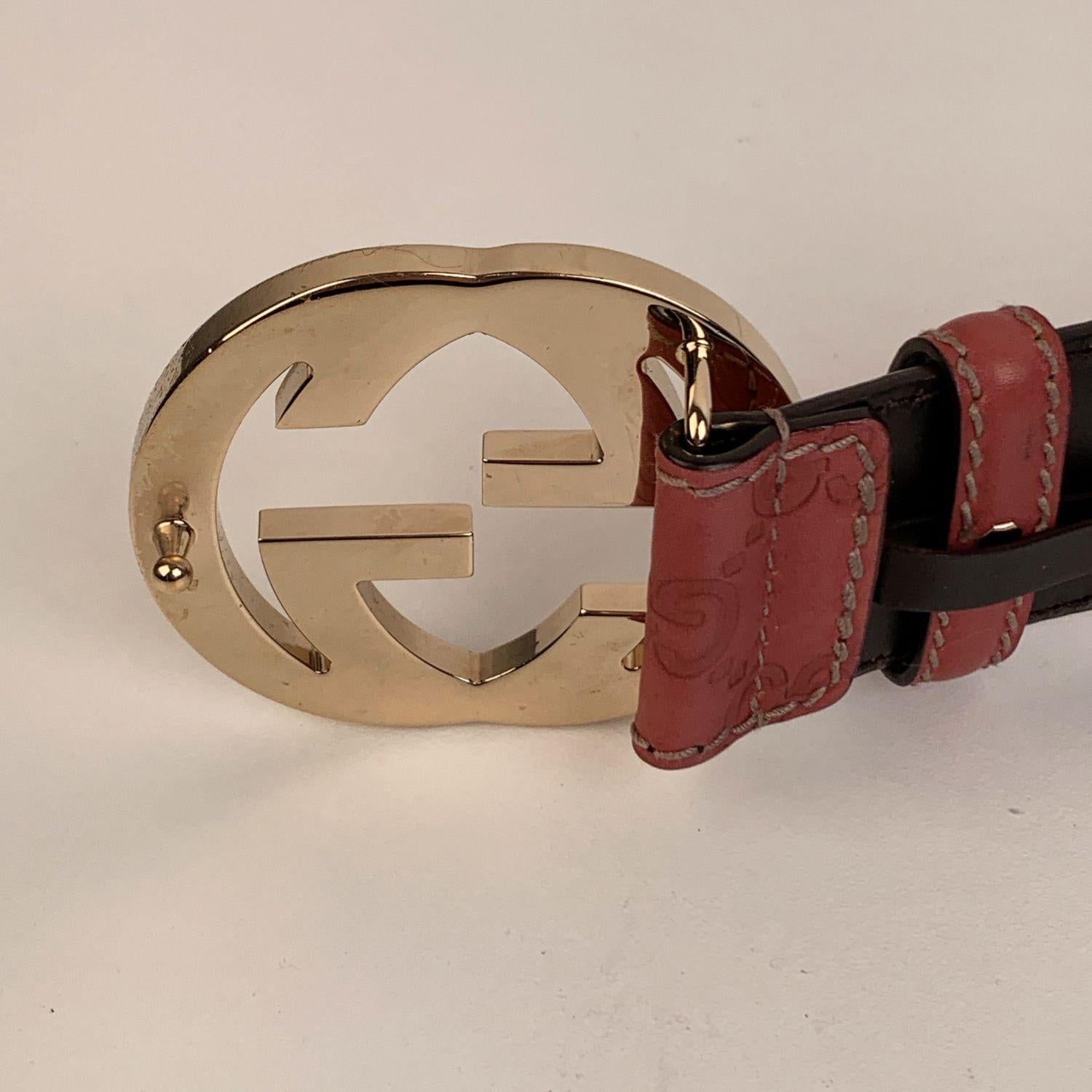 Gucci Tan Guccissima Monogram Leather Belt GG Buckle Size 95/38 In Excellent Condition In Rome, Rome