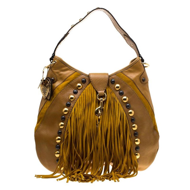 Gucci Tan Leather and Suede Large Babouska Hobo For Sale at 1stDibs