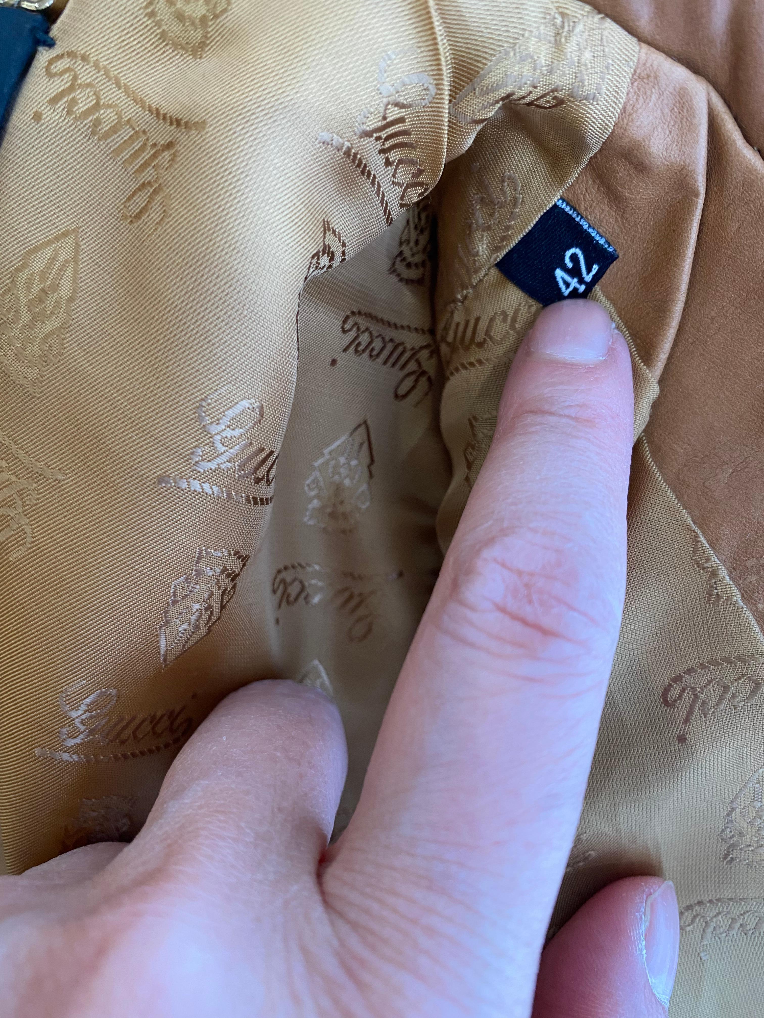 Gucci Tan Leather Jacket  In Good Condition In Beverly Hills, CA