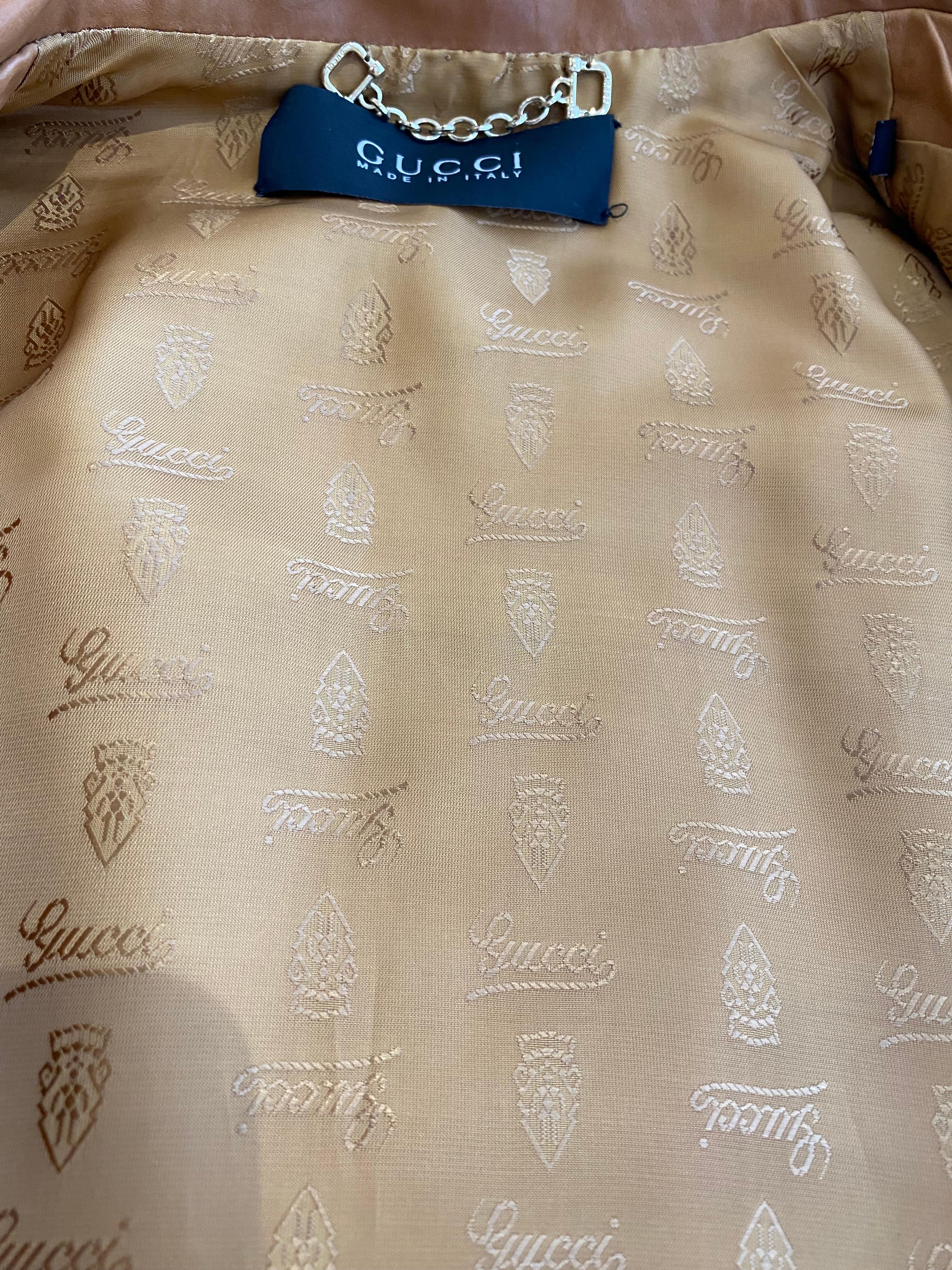 Women's Gucci Tan Leather Jacket 