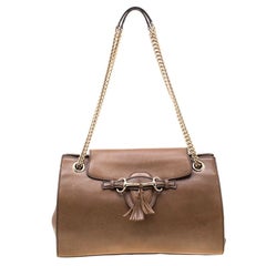 Gucci Tan Leather Large Emily Chain Shoulder Bag