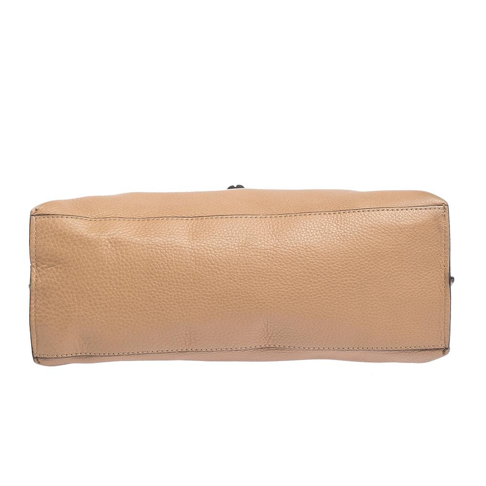 Women's Gucci Tan Leather Medium Bamboo Daily Top Handle Bag
