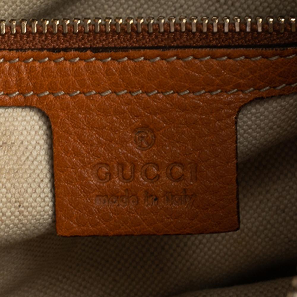 Women's Gucci Tan Leather Small Web Horsebit Heritage Hobo
