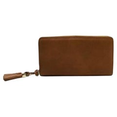 Gucci Tan Leather Zip-Around Wallet
