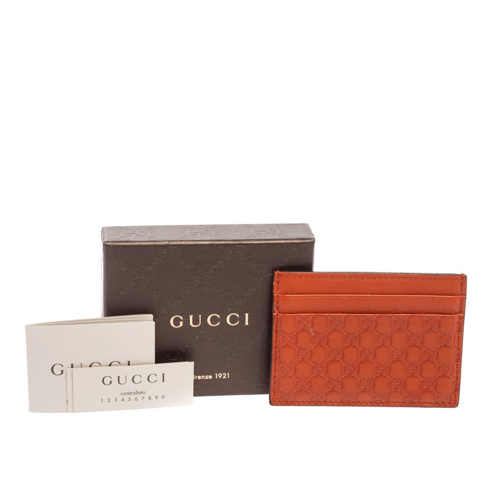 Gucci Tan Microguccissima Leather Card Case 3
