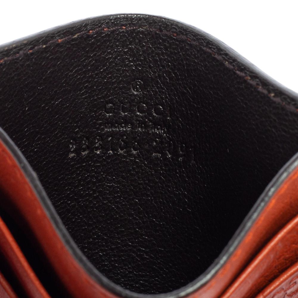 Gucci Tan Microguccissima Leather Card Case In Excellent Condition In Dubai, Al Qouz 2