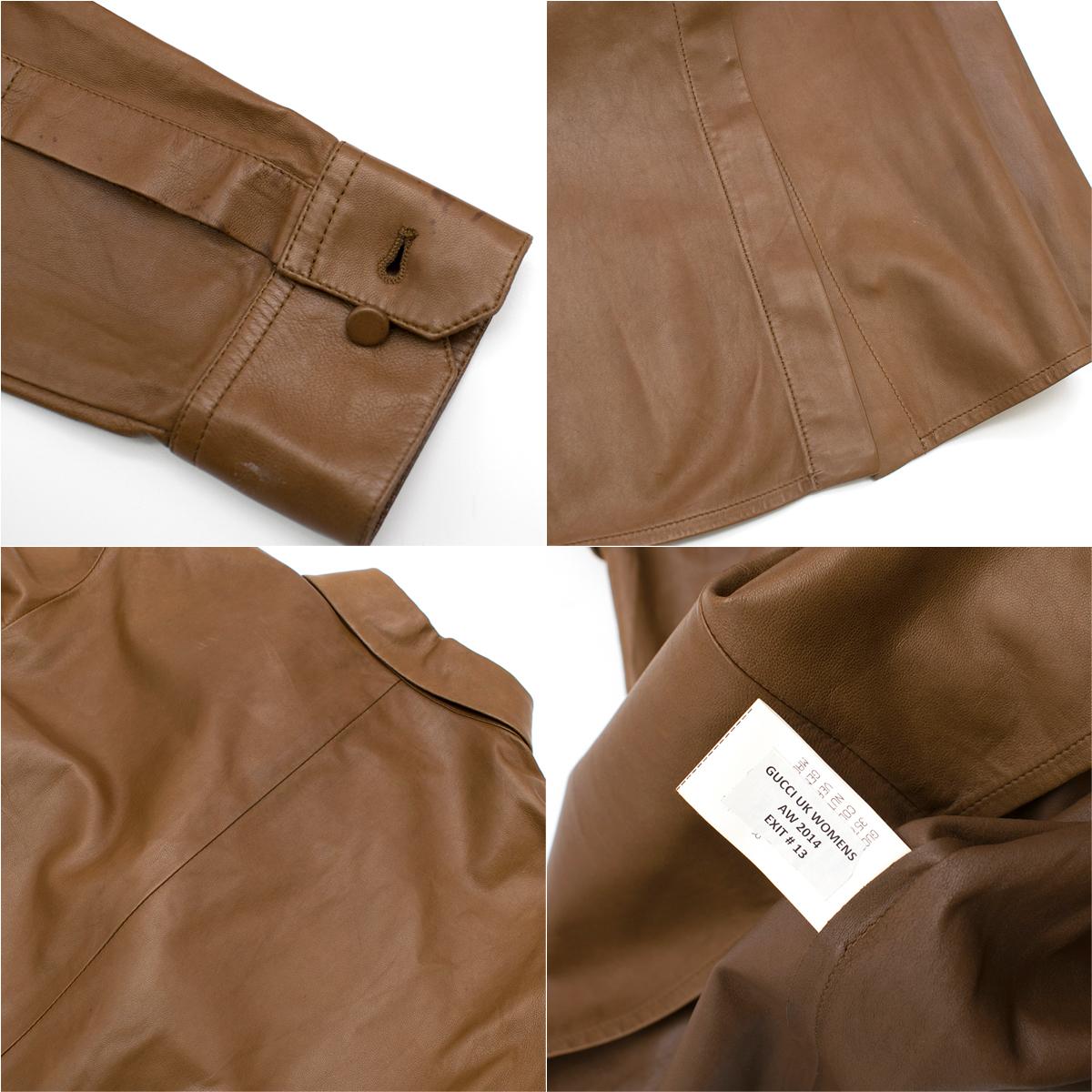 Gucci Tan Soft Leather Shirt	IT 40 5