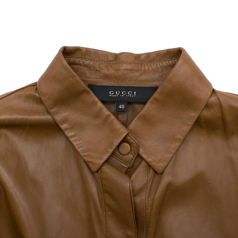 Women's Gucci Tan Soft Leather Shirt	IT 40