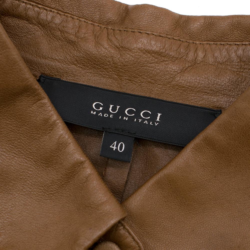 Gucci Tan Soft Leather Shirt	IT 40 1