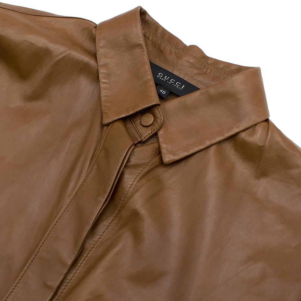 Gucci Tan Soft Leather Shirt	IT 40 2