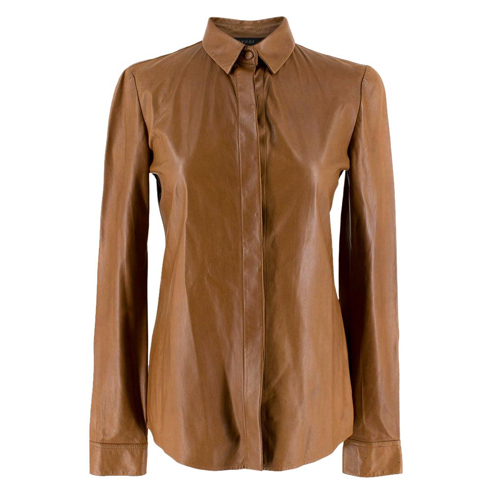 Gucci Tan Soft Leather Shirt	IT 40