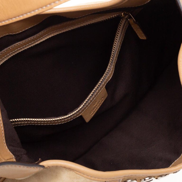 Gucci Tan Suede and Leather Jackie O Grommet Hobo at 1stDibs